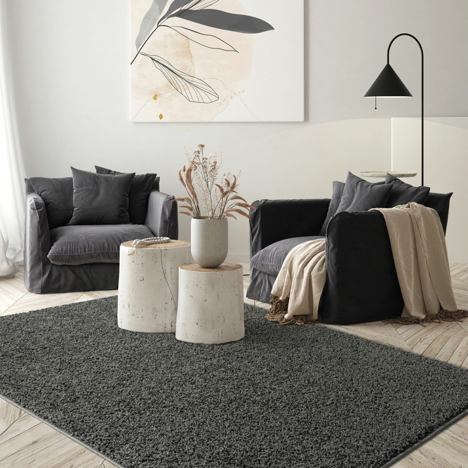 Teppich SHAGGY - anthrazit -50x100 cm