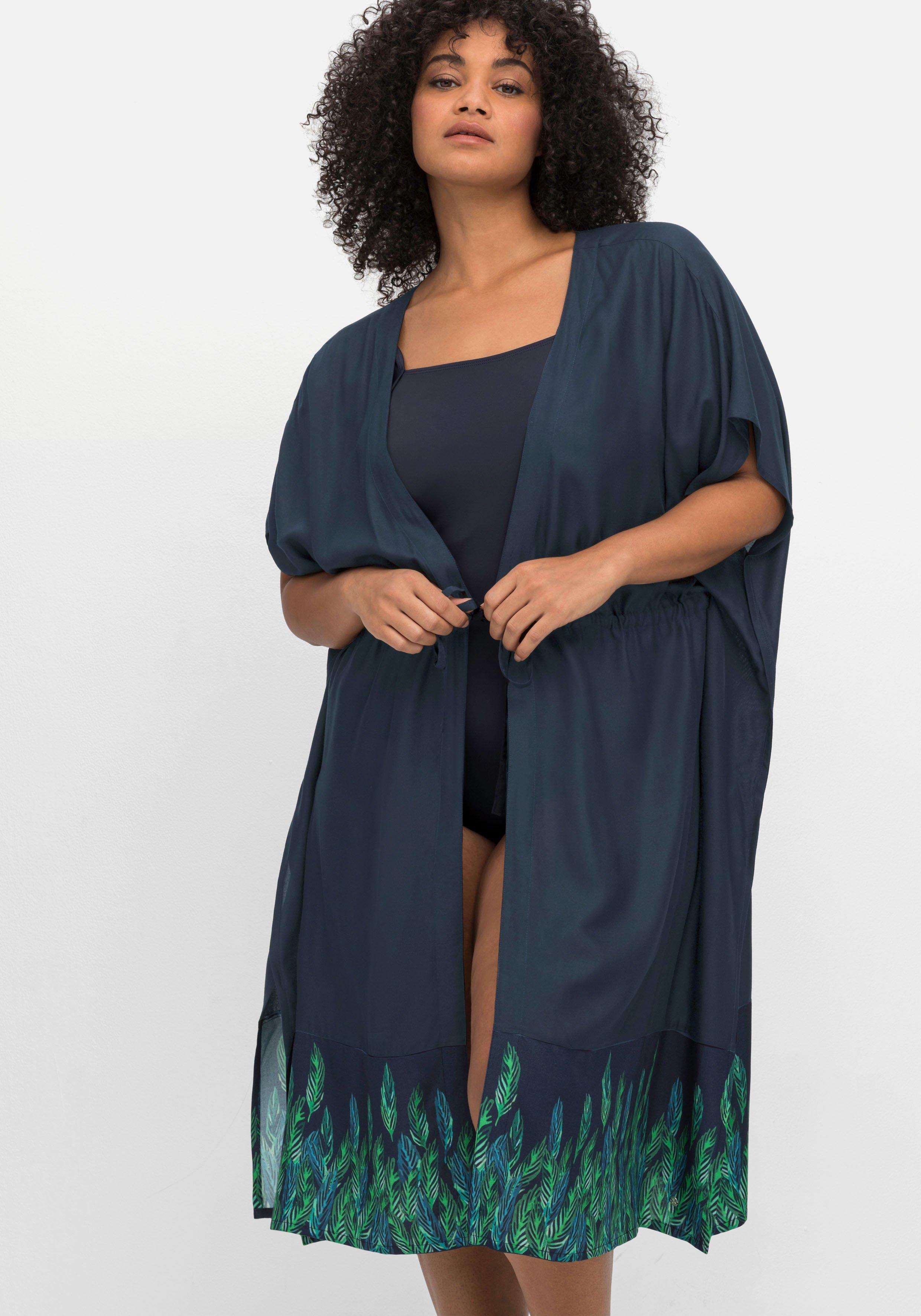 Strand-Kaftan mit Bordürendruck