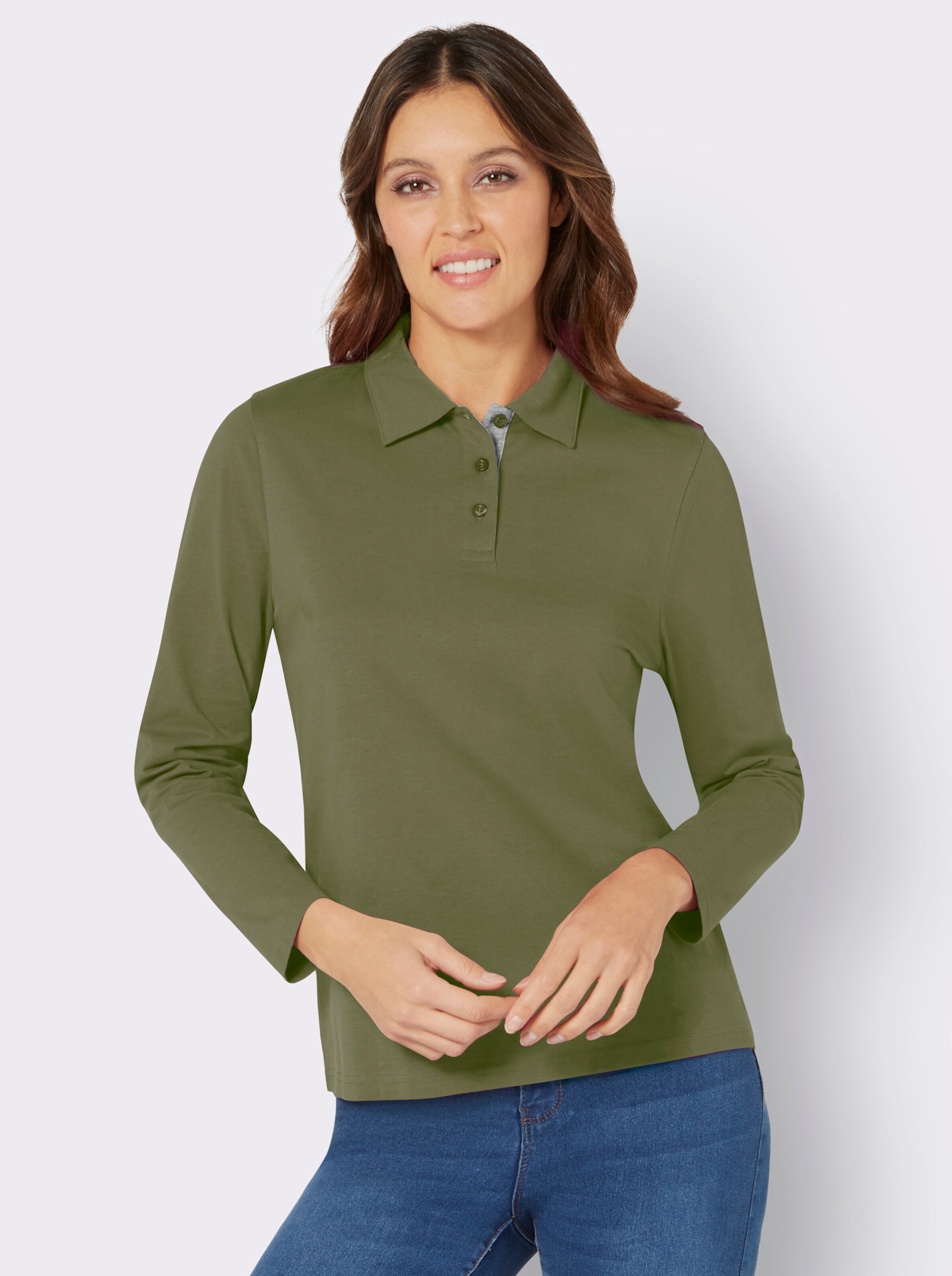 Langarm-Poloshirt