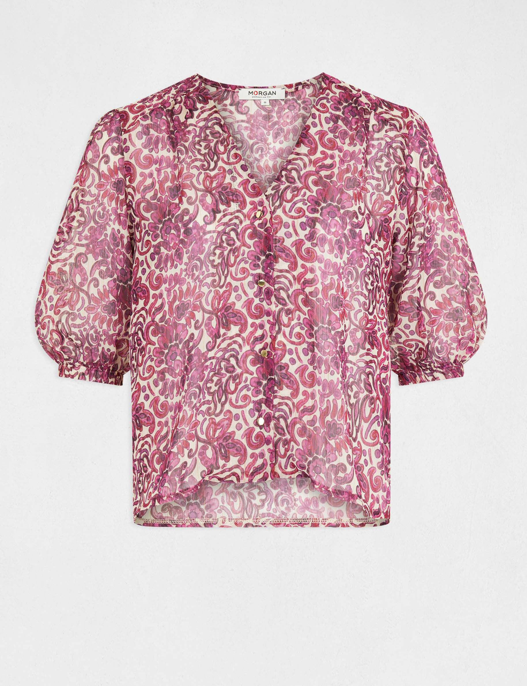 Chemise manches 3/4 imprimé cachemire multico femme - multico