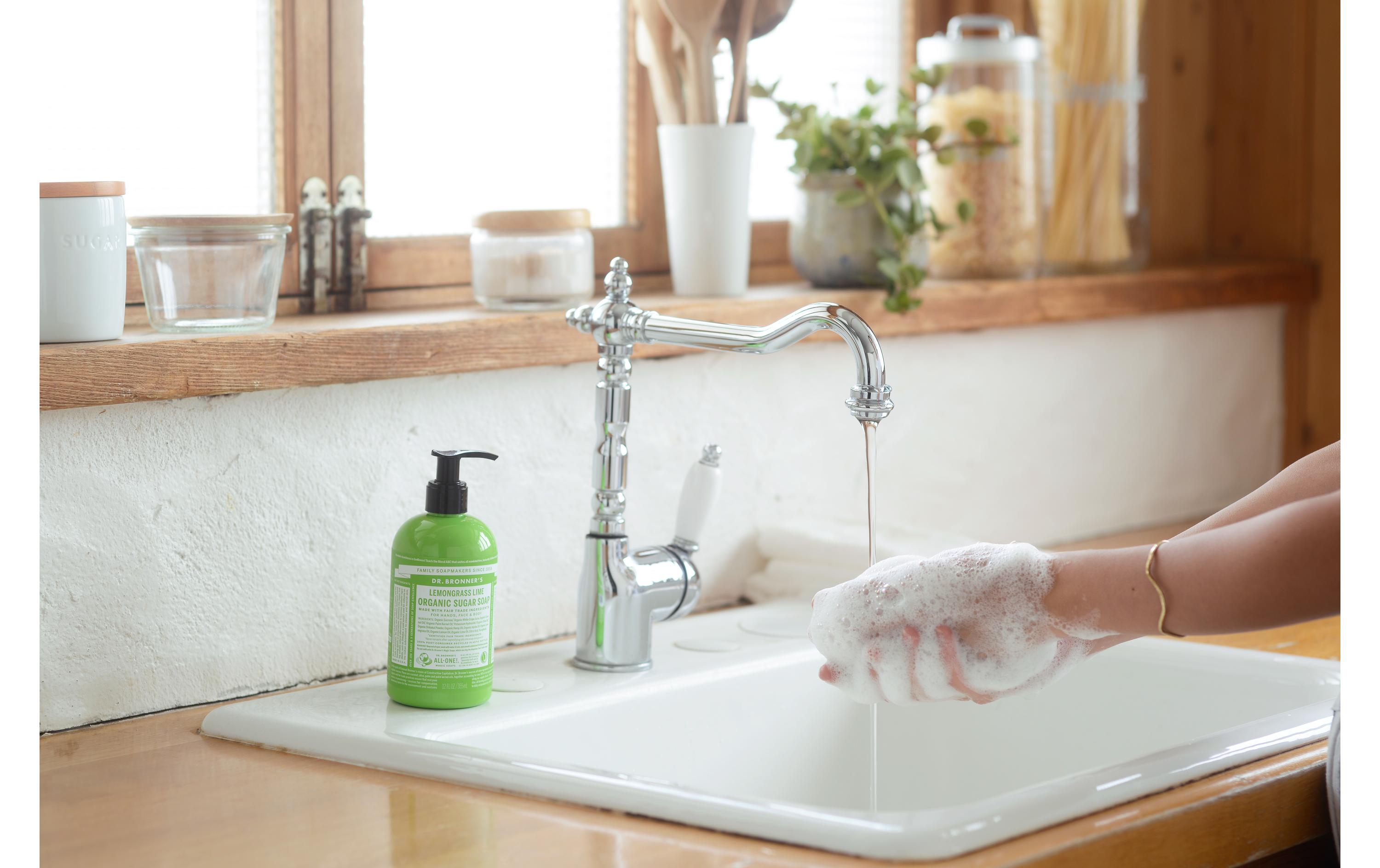 Flüssigseife Sugarsoap Lemongrass 355 mlNatürliche Fair Trade Pflegeseife für eine intensive Erfrischung
