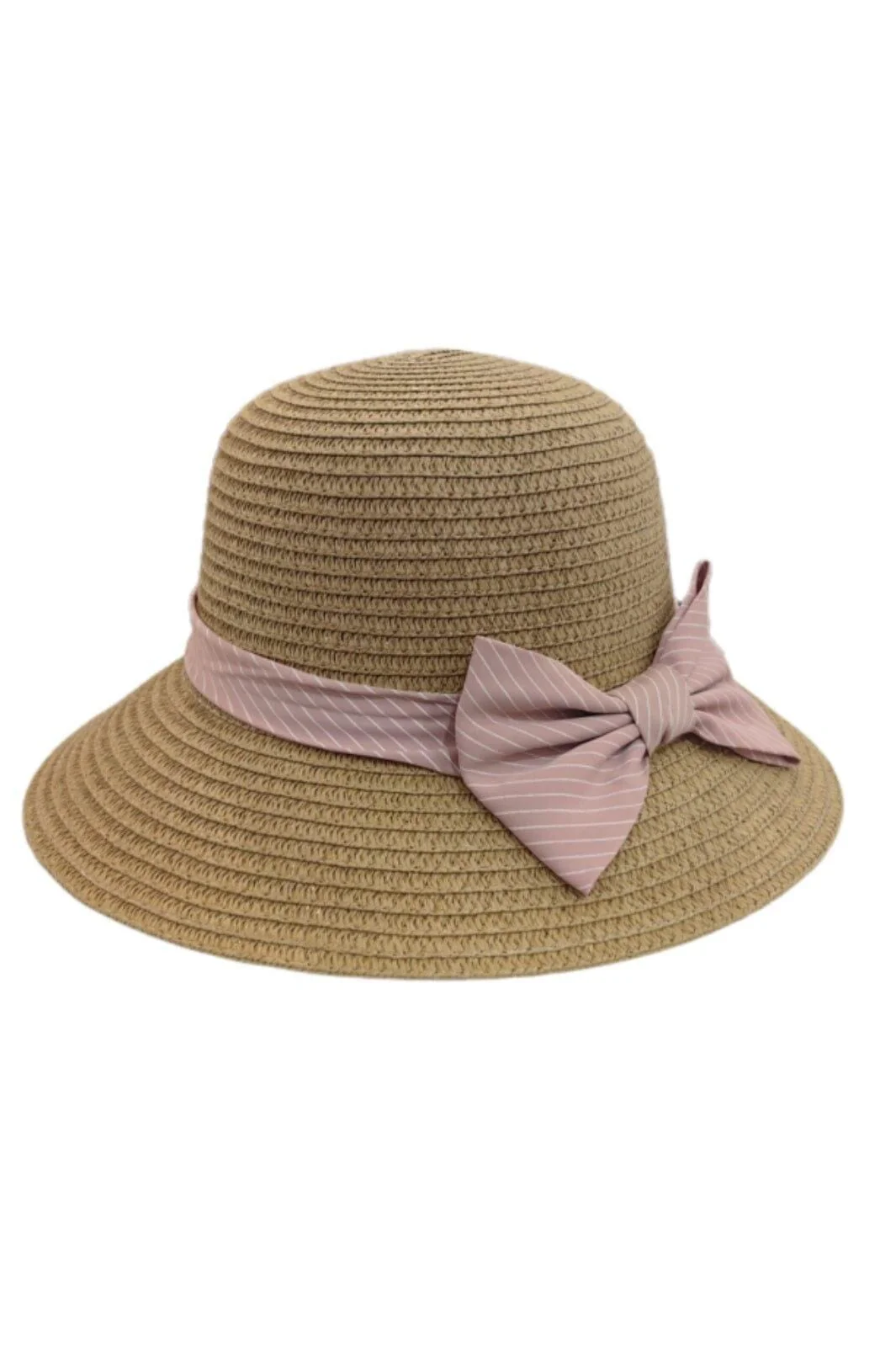 Anobel Copenhagen Straw Hat With Striped Bow Tie 3cp2085