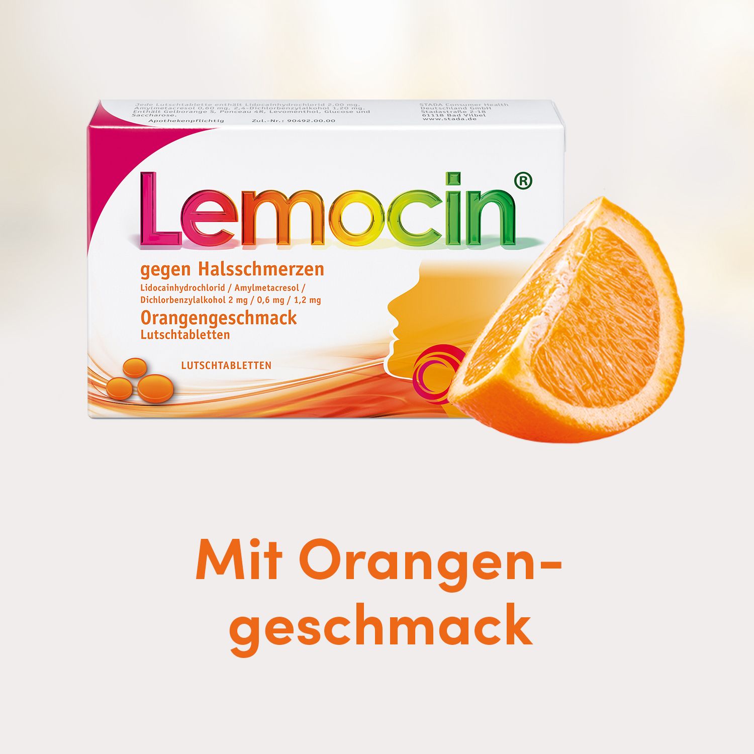 Lemocin gegen Halsschmerzen Orangengeschmack