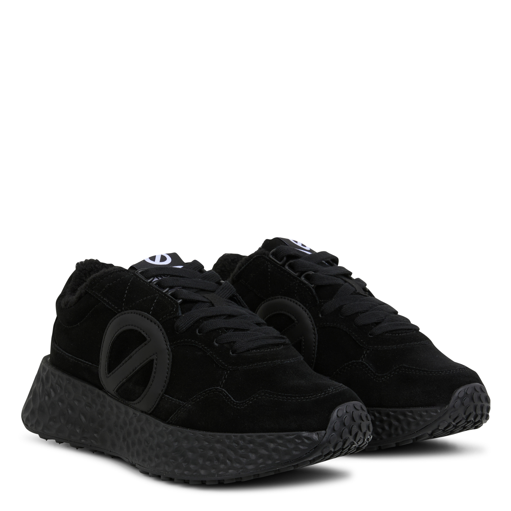 CARTER - Baskets basses compensées en cuir velours | Noir