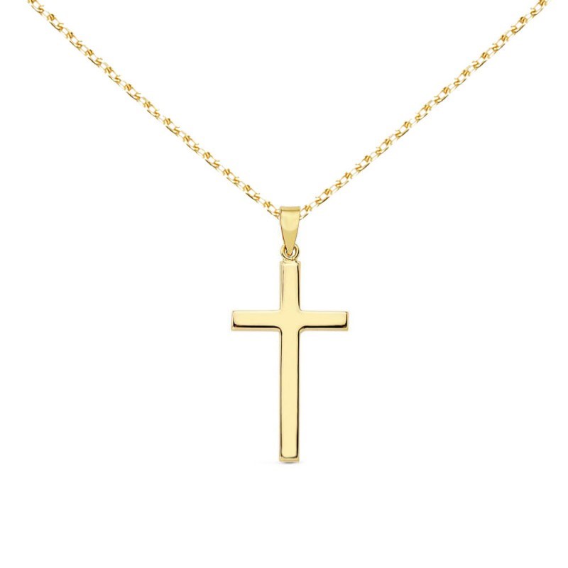 Collier - Médaille Croix Or 18 Carats 750/000 Jaune - Chaine Dorée