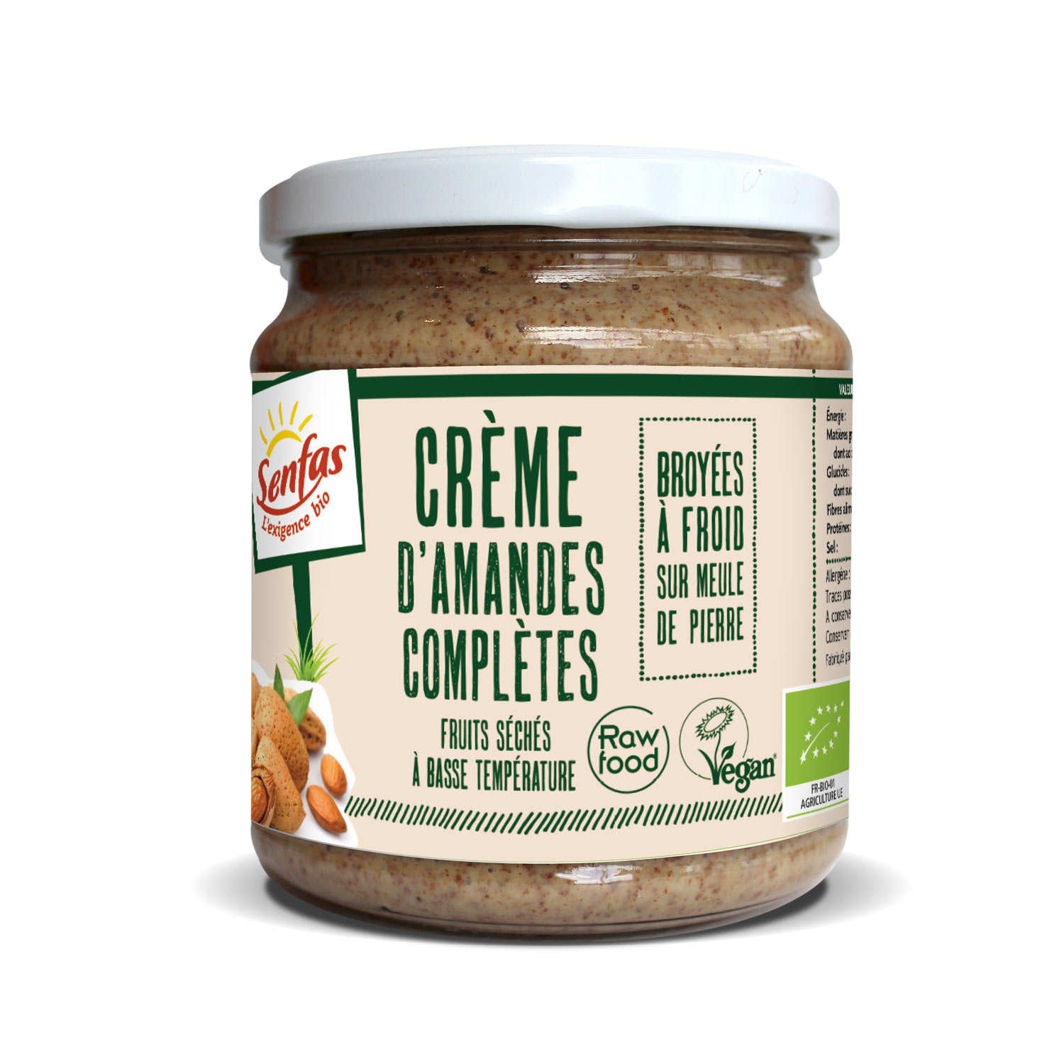 Crème d'amandes complètes bio
