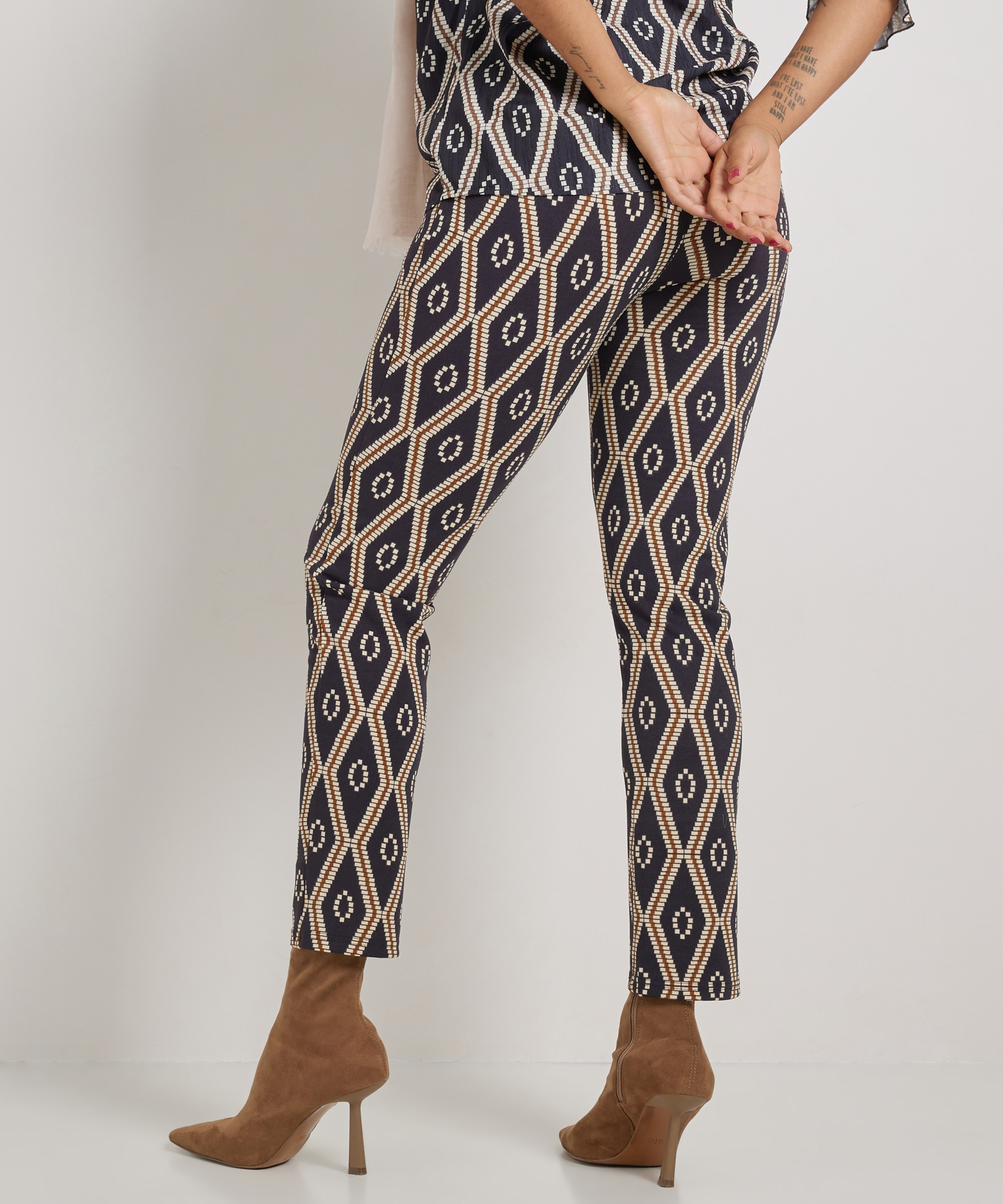slim fit broek met print