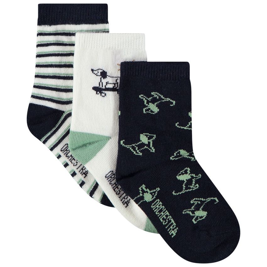 Lot de 3 paires de chaussettes Little Trip in London pour bébé garçon - Ecru