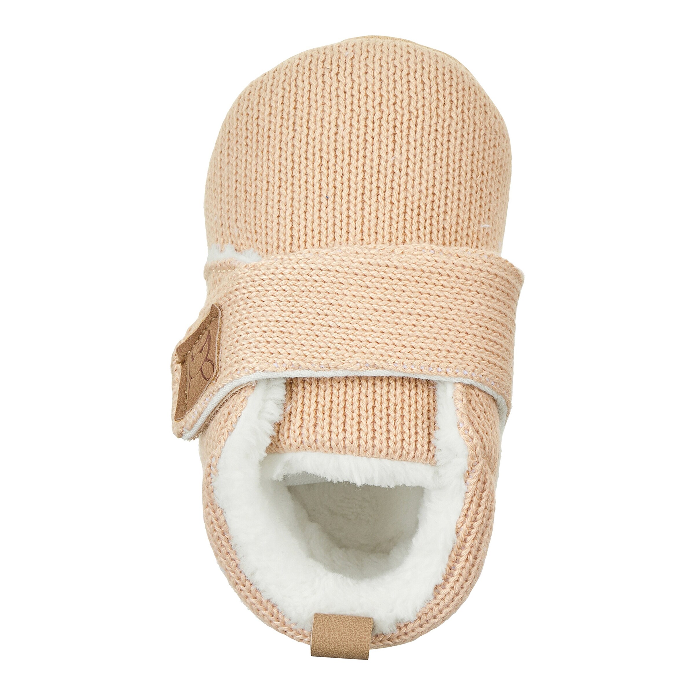 Sterntaler Strick-Krabbel- und Hausschuhe mit Klettverschluss beige