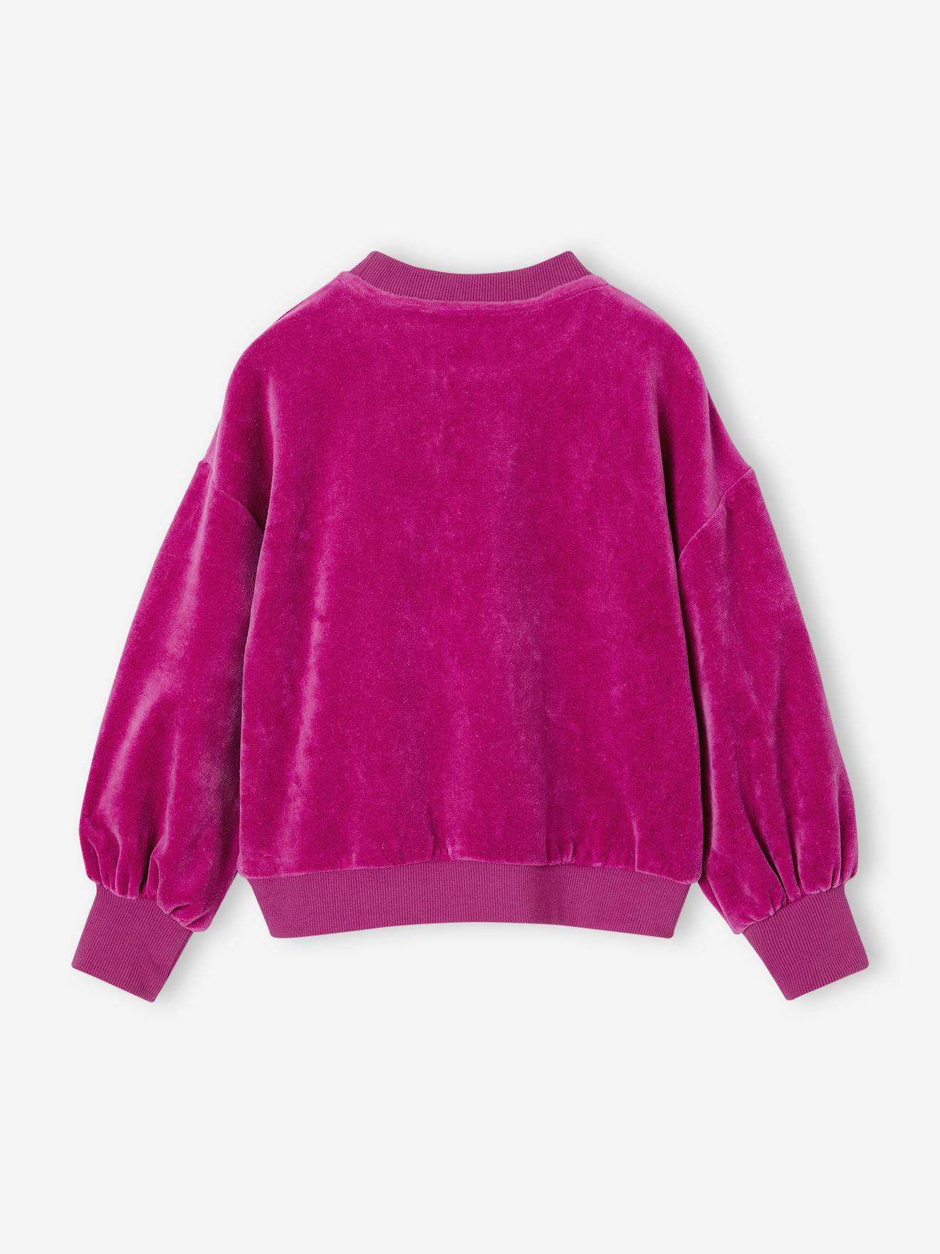 Moletom de veludo liso para meninas, lilás claro