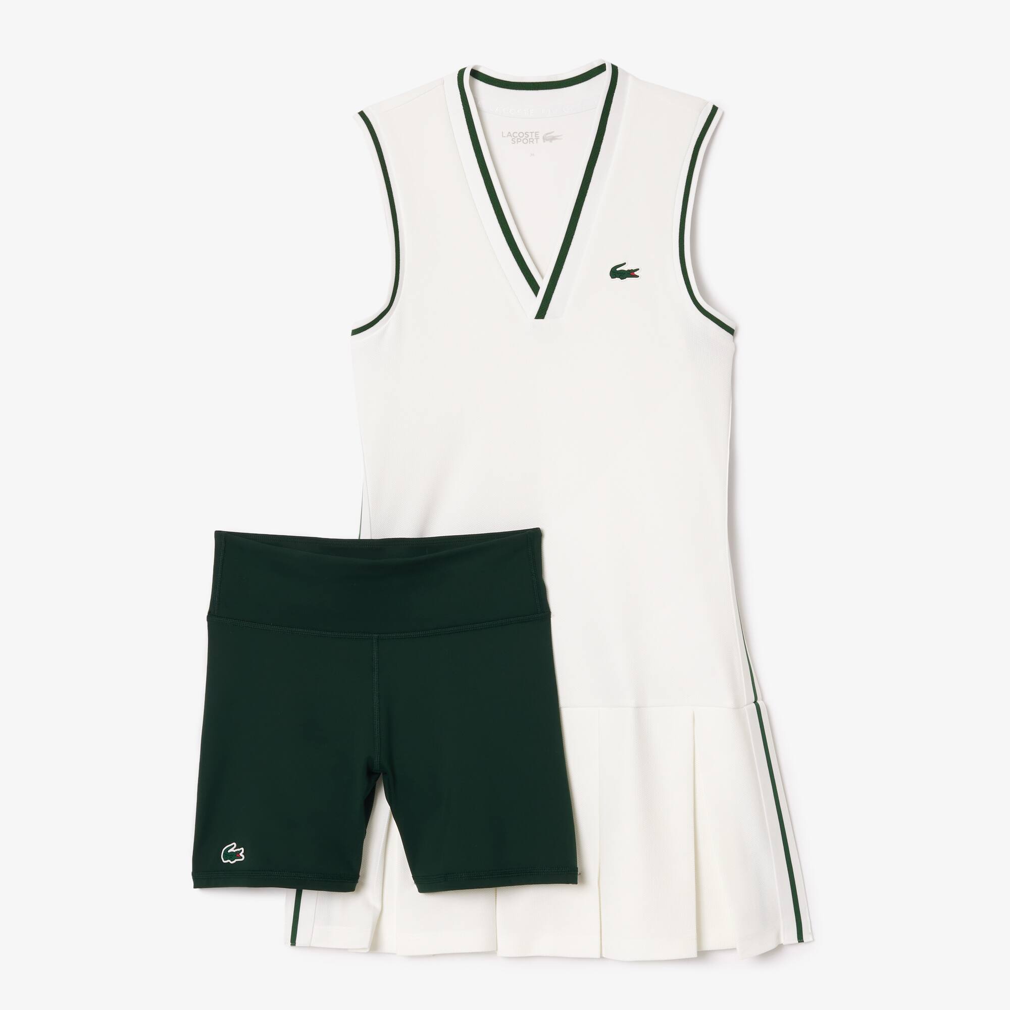Sportkleid mit abnehmbaren Piqué-Shorts Kleider & Röcke - Weiss - Lacoste - Damen