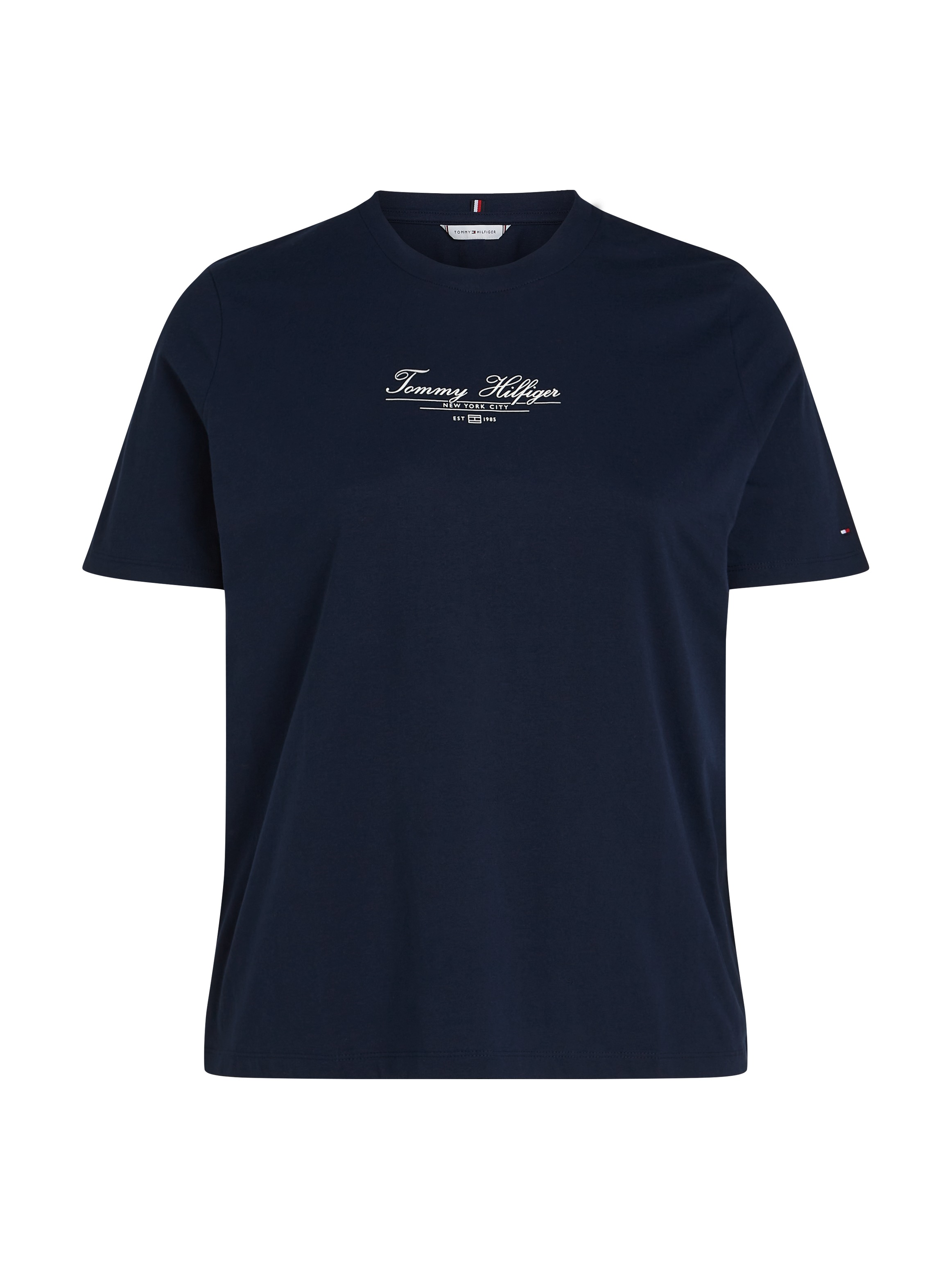 Tommy Hilfiger Curve Rundhalsshirt »CRV REG SCRIPT C-NK TEE SS«, in Grossen Grössen, Logoschriftzug