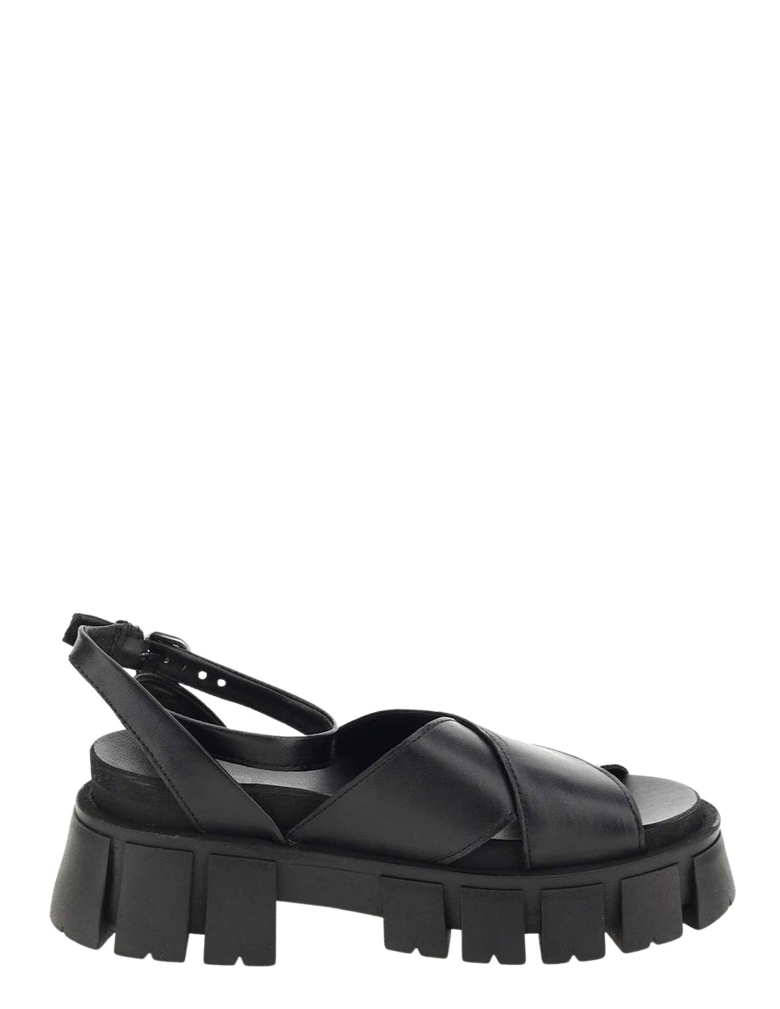mjus sandales compensées femme kara cuir noir