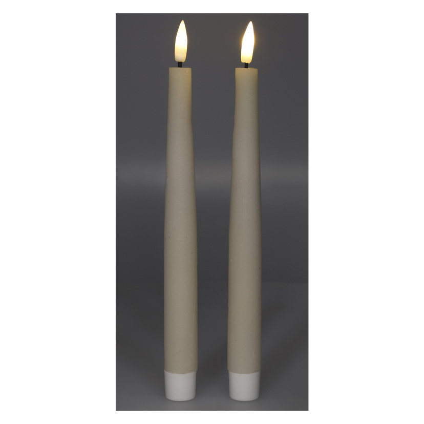 Rustikklys med flakkende flamme LED 2-pk 25 cm