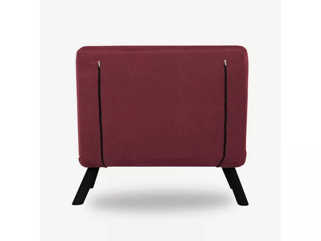 Fauteuil convertible tissu Sylvano-Couleur Bordeaux-1 place fauteuil