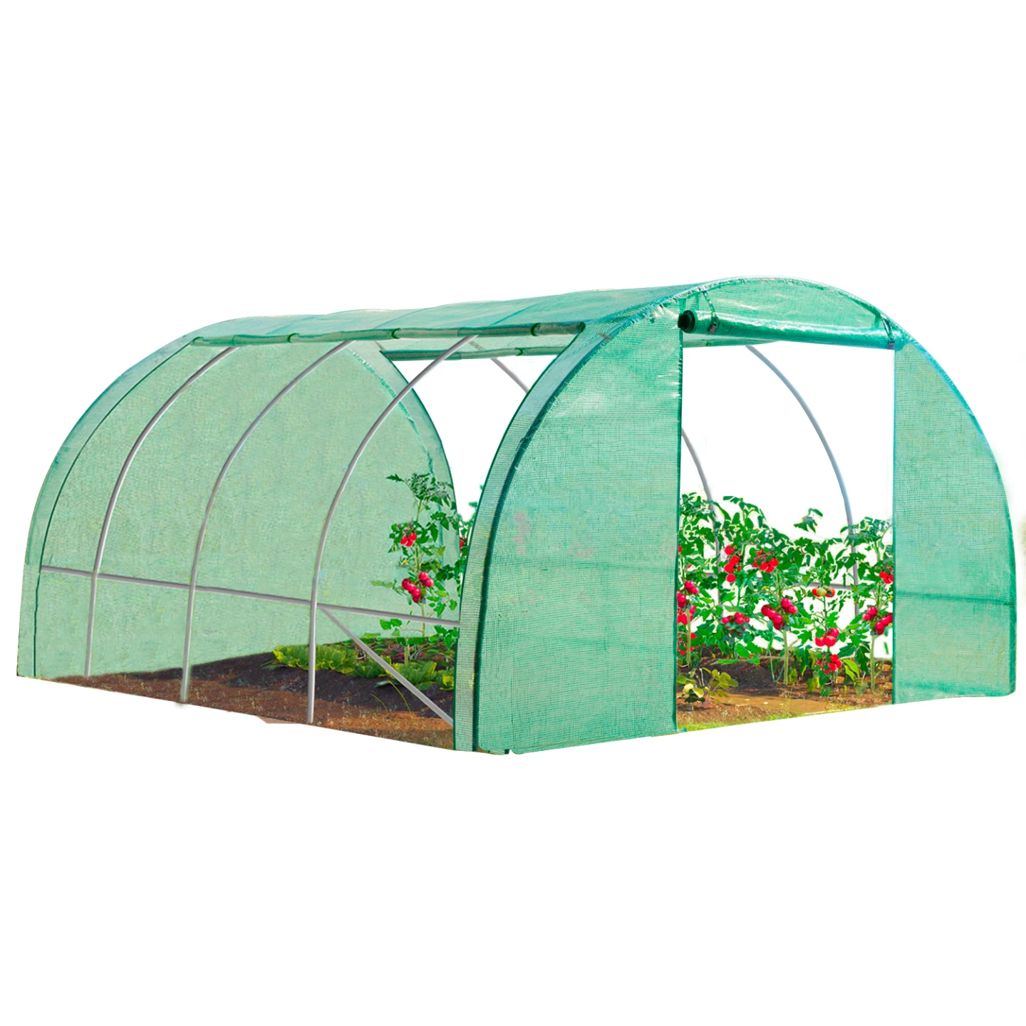 Bâche de rechange 130 gr/m² pour serre 12m² verte 4 saisons ZEBRA