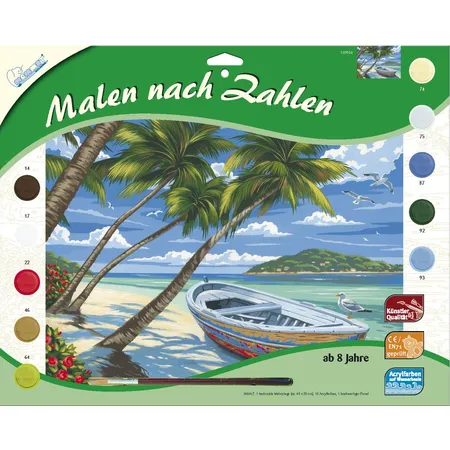 Mammut Malen nach Zahlen - Palmenstrand, Komplettset