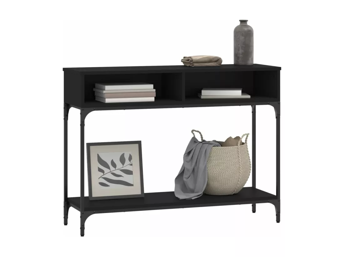 Table console noir 100x30,5x75 cm bois d'ingénierie