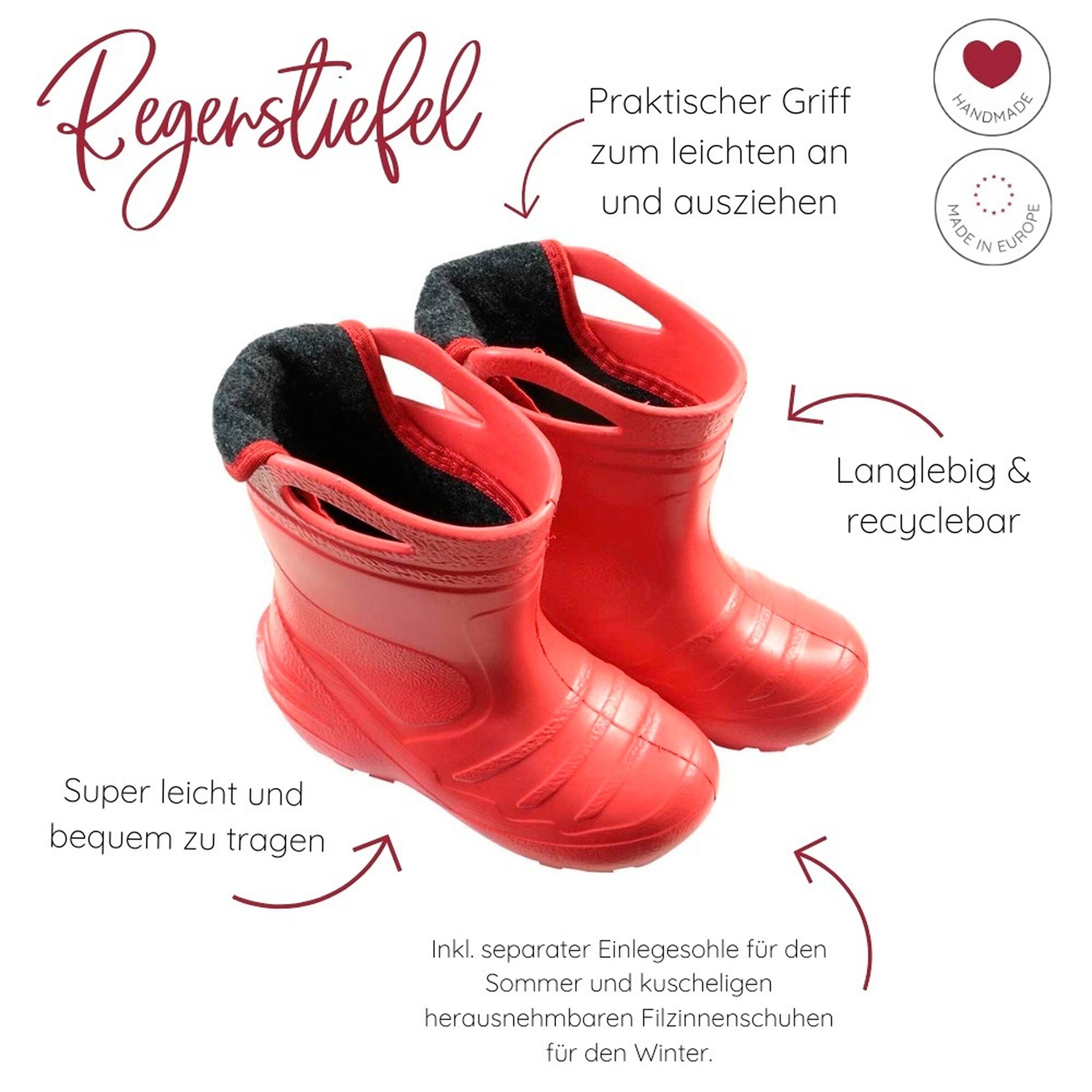 HOBEA-Germany Gummistiefel in verschiedenen Farben rot