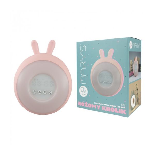Mary's Alarm Clock/LED Lamp RGB Rabbit - Pink