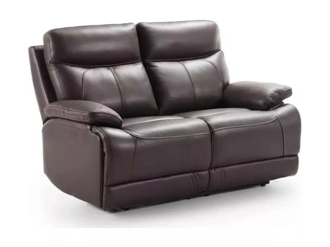 Canapé de relaxation électrique en microfibre Ducka-Couleur Marron-Système Electrique-1 place fauteuil