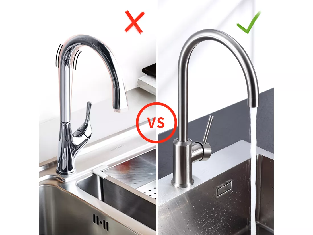 Cecipa max Mitigeur de Cuisine Monocommande, Robinet Évier en Acier Inox , Robinetterie Rotatif à 360° Brossé,EU Modèle