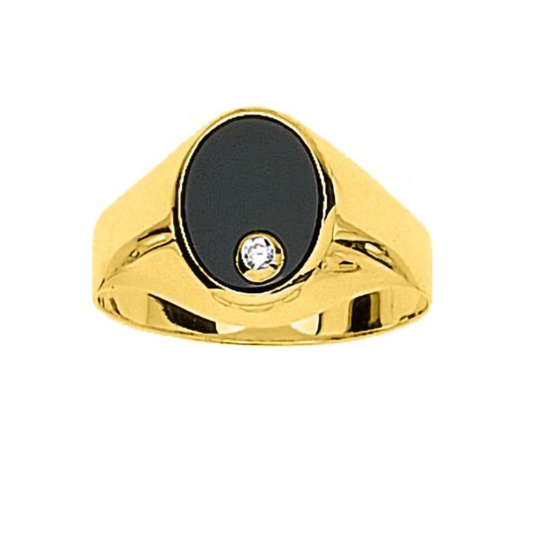 Chevalière homme - onyx - Or 18 Carats