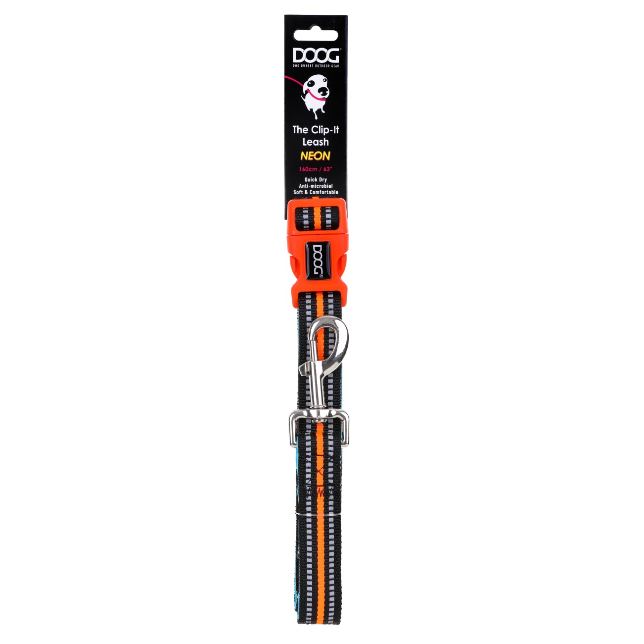 DOOG LEINE NEON ClIP-IT blau/ türkis/ orange