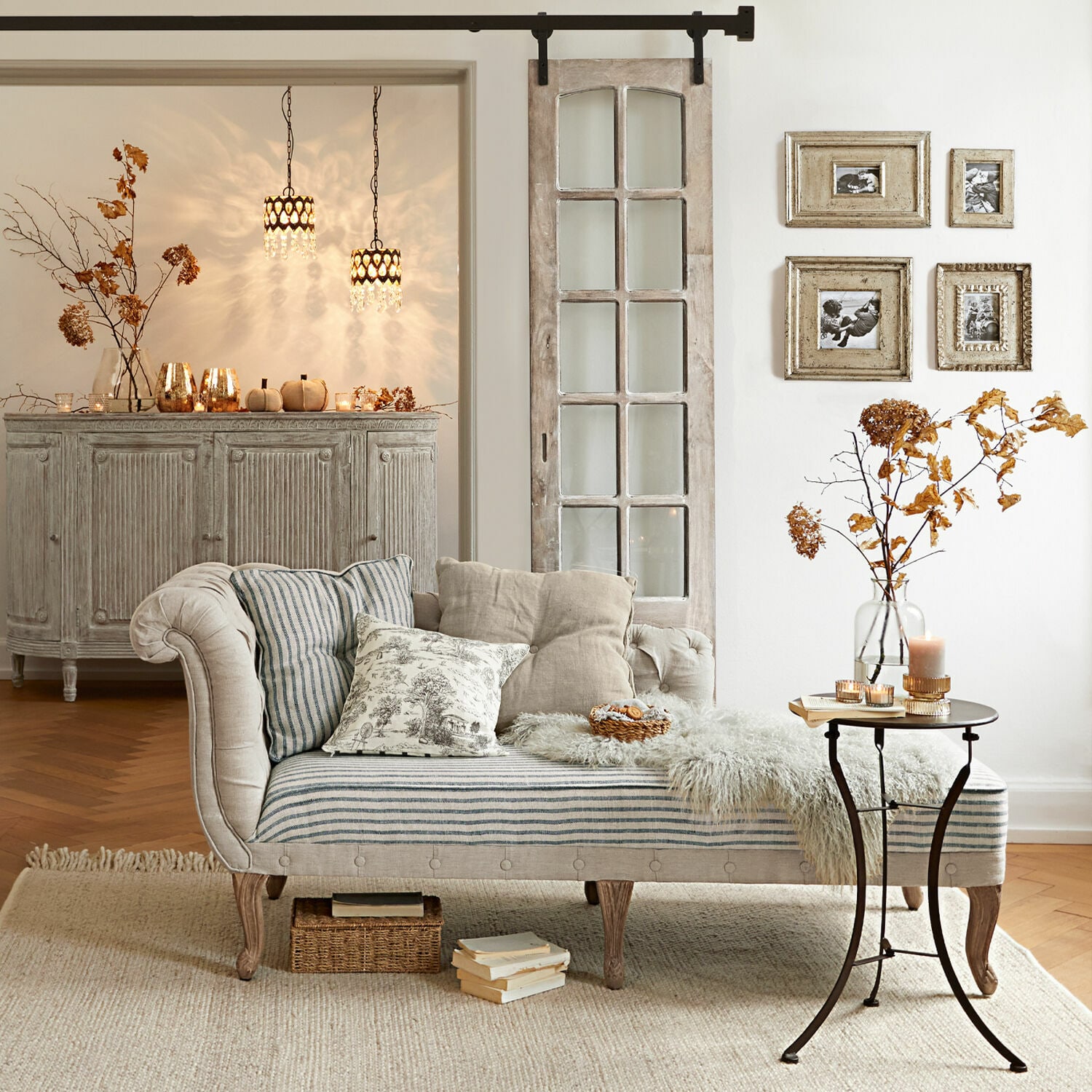 Chaiselongue Viviani beige/grau