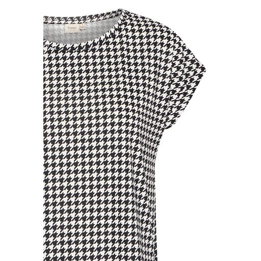 Fransa Kortærmet T-shirt, Black/White Houndstooth AOP, XXL