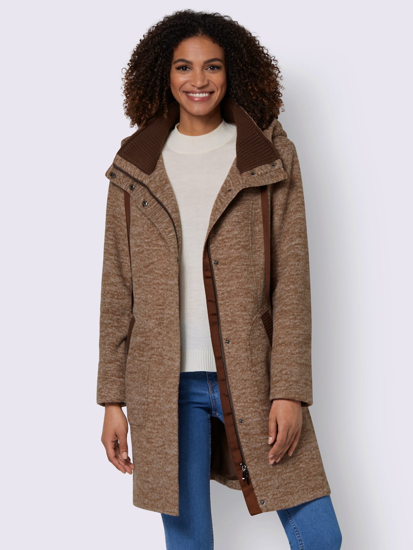 Manteau court ultra-doux et chaud