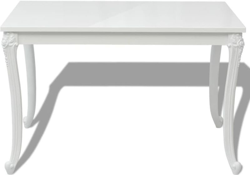 Eettafel - Hoogglans Wit - MDF - Rechthoekig