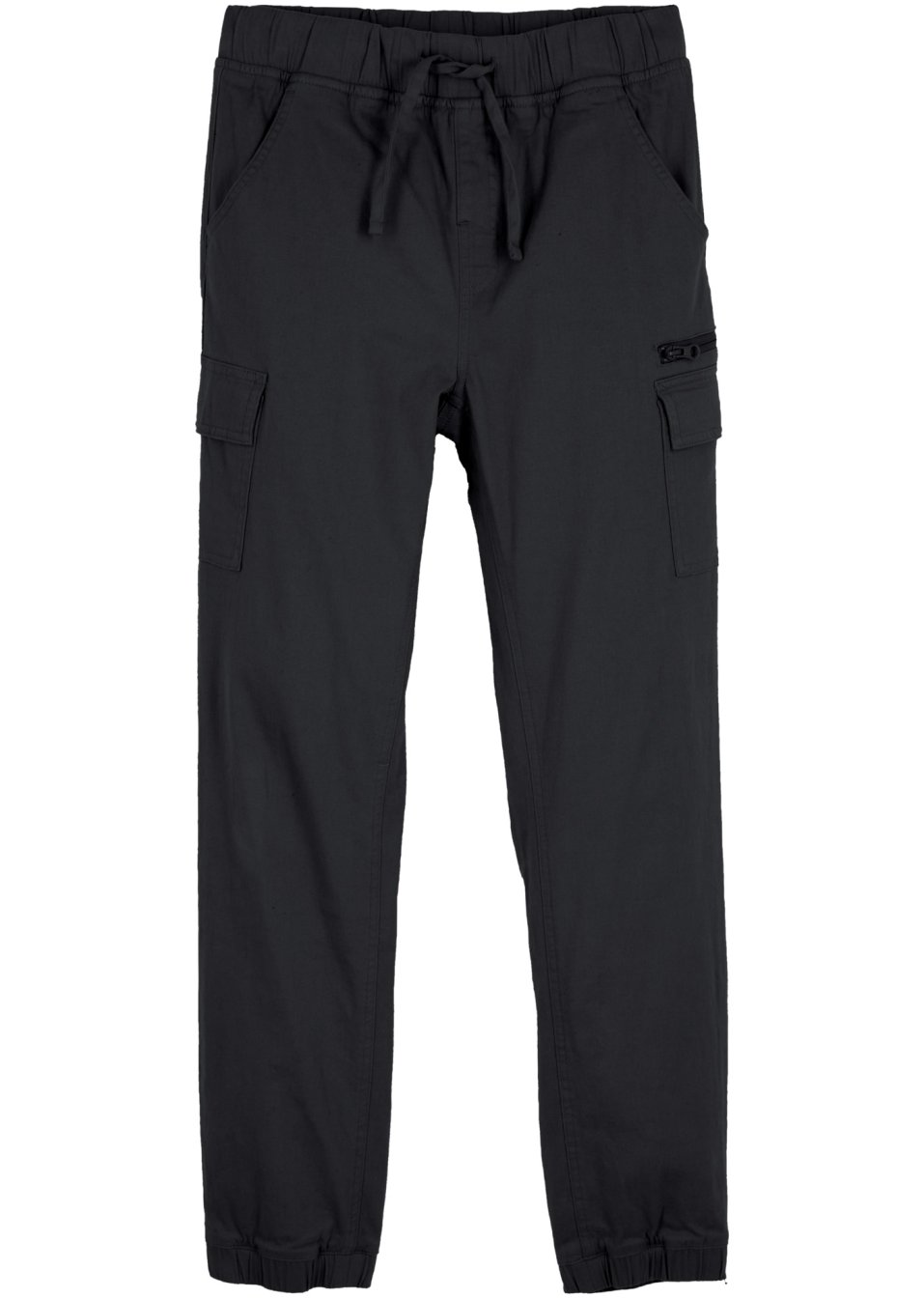 Pantalon extensible à taille élastiquée avec poches cargo garçon, Slim Fit