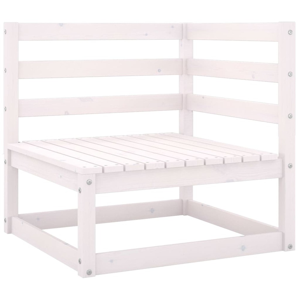 Salon de jardin meuble d'extérieur ensemble de mobilier 9 pièces blanc bois de pin massif