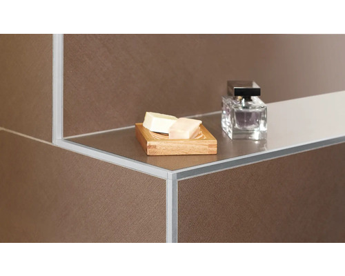 Squareline aluminium eindprofiel, lengte 250 cm, hoogte 9 mm