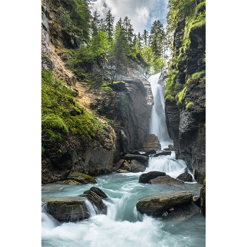 ABC Glückwunschkarte, B6, Wasserfall im Wald