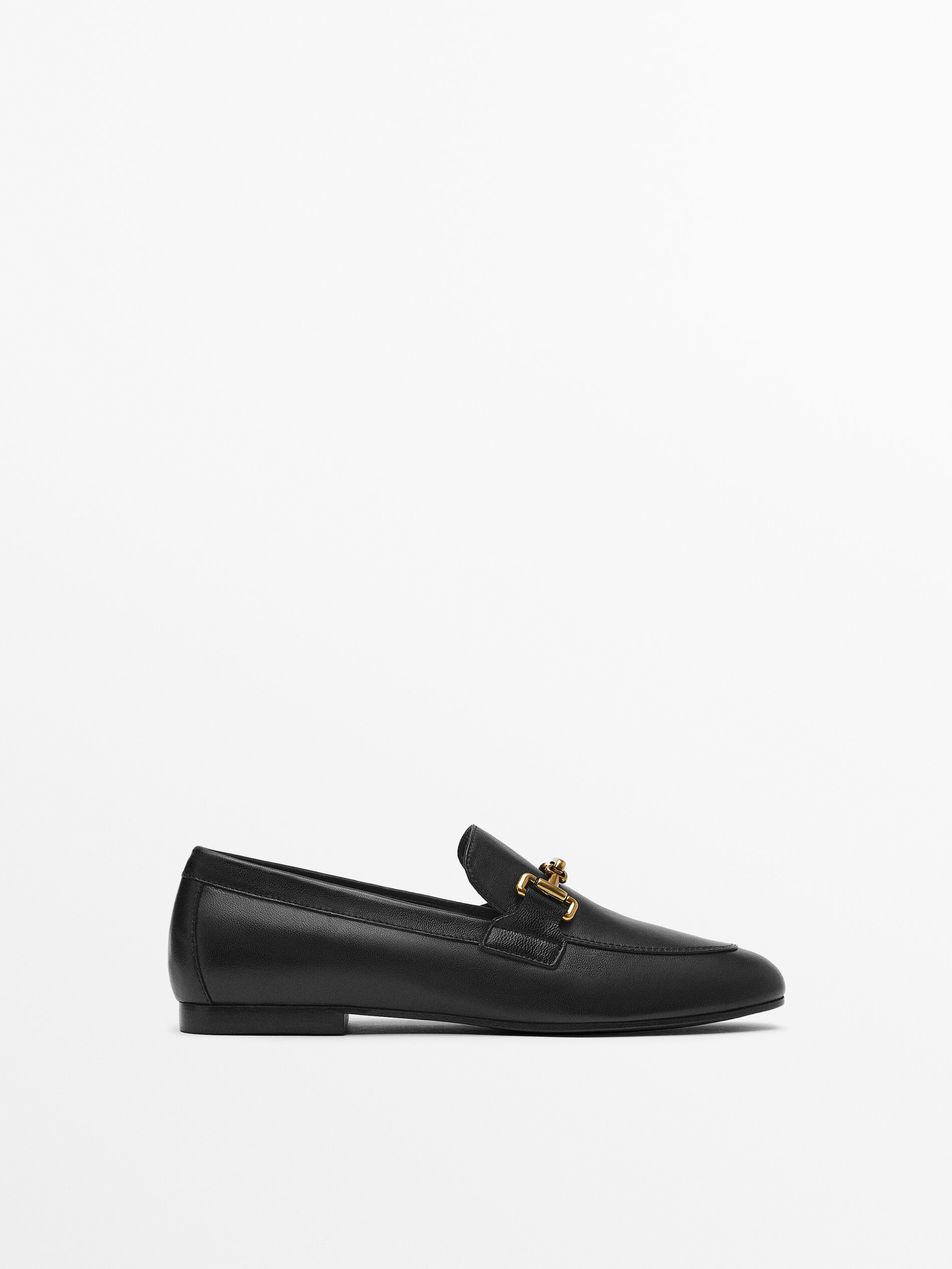 Mocassim em couro metalizado - PRETO