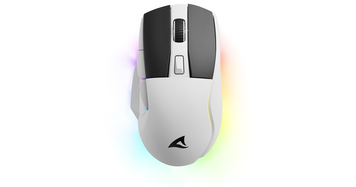 SharkoonSKILLER SGM50W gaming muis  (Wit, 400 - 6400 dpi, RGB leds)