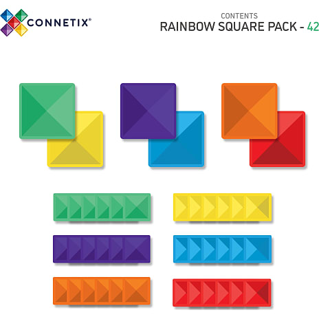 CONNETIX RAINBOW SQUARE PACK 42 PCS