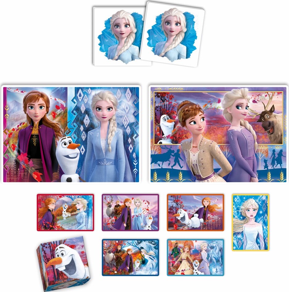 Frost Puslespil Og Vendespil - Disney - Edukit 4-I-1 - Clementoni - 3 År