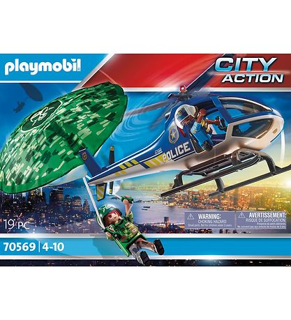 Playmobil City Action - Politihelikopter: Faldsk?rms-Forf?lgelse