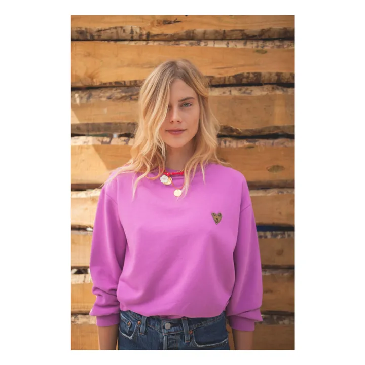 Marlot Paris Sweat Coton Bio Marine - Collection Femme | Rose fuschia