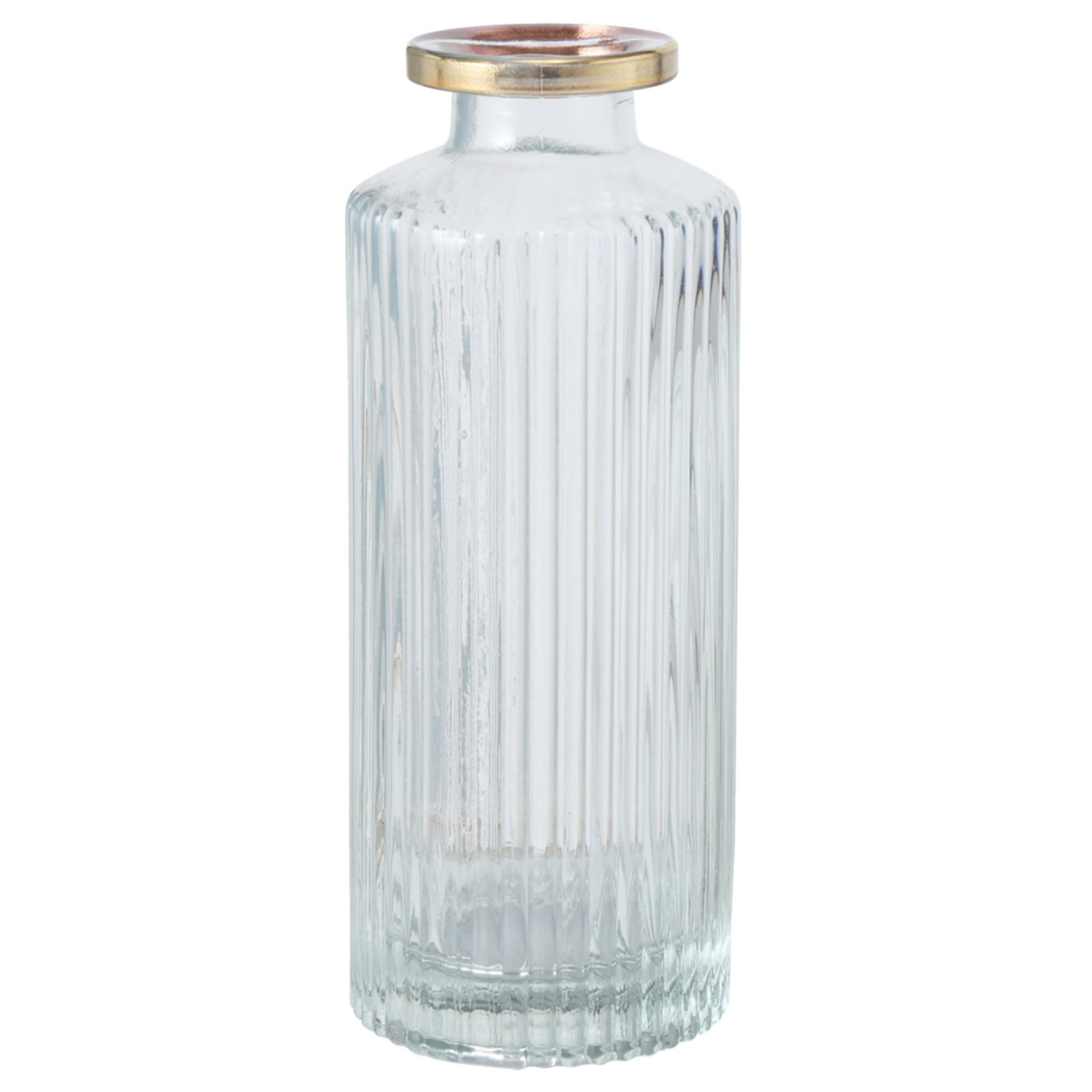 Vase - transparent-gold - sortiert - Klarglas