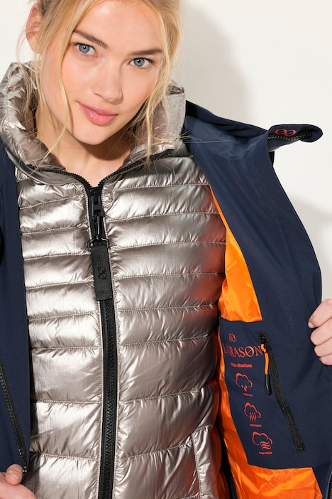 2 in 1 Softshelljacke, Kapuze, wasserabweisend, Mix & Match