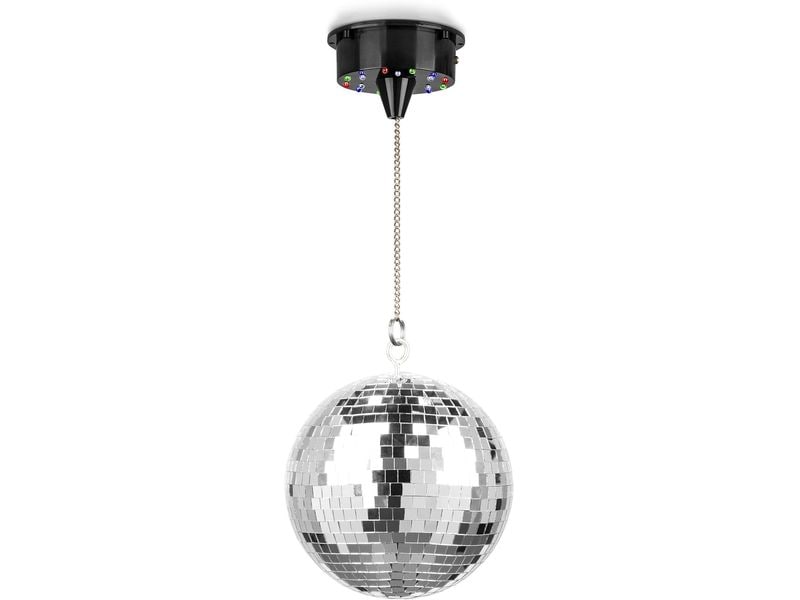 Fuzzix Spiegelkugel MB20 ml Spiegelkugel 20 cm mit Motor und LED