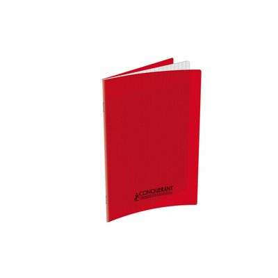 Conquérant Classique - Cahier polypro A4 (21x29,7cm) - 140 pages - grands carreaux (Seyes) - rouge