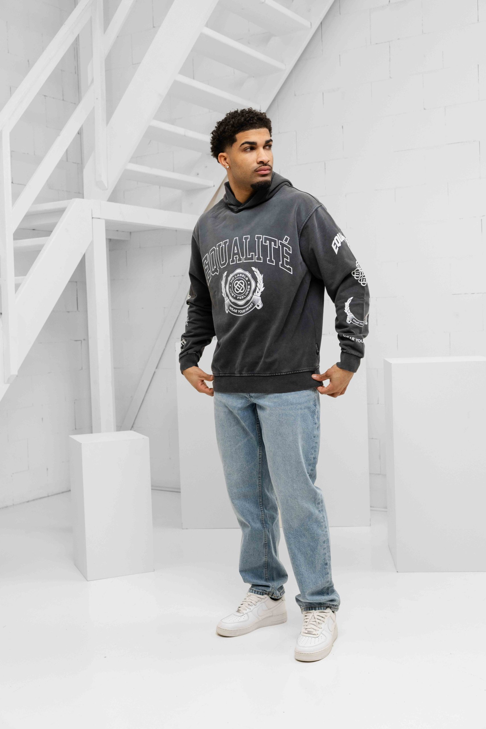 Equalité College Hoodie Heren Donkergrijs