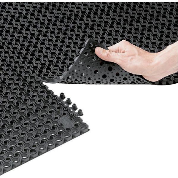 Attaches de fixation pour caillebotis caoutchouc épaisseur 12,5 mm, lot de 2