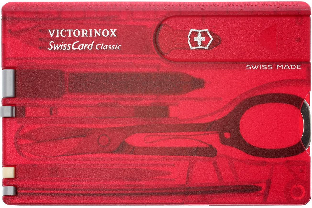 Victorinox SwissCard Classic transparant rood 0.7100.T