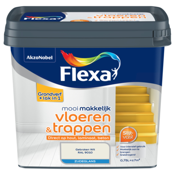 Flexa Mooi Makkelijk vloeren & trappen zijdeglans gebroken wit 750 ml
